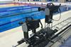Going swimmingly: Egripment’s G-Track system set up poolside