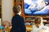 young children watching tv