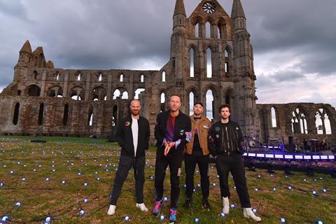 Coldplay at Whitby Abbey - Credit BBC 3x2