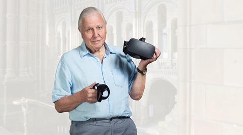 David Attenborough with VR headset