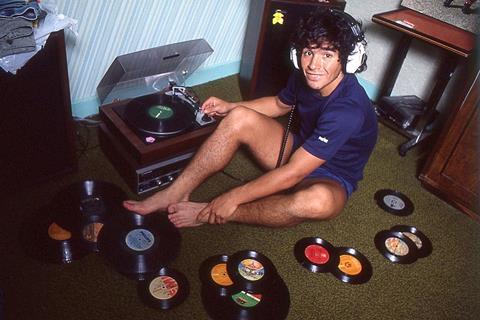Diego Maradona with vinyl records in 1980 credit El Grafico