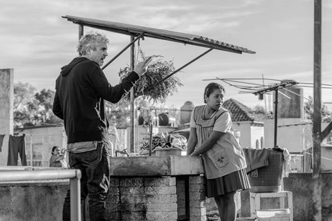 Alfonso Cuaron on set of Roma photo Netflix Carlos Somonte