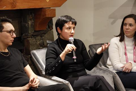 DP Carolina Costa on an AFI Panel at the Sundance Canon Creative Studio. Photo by Canon