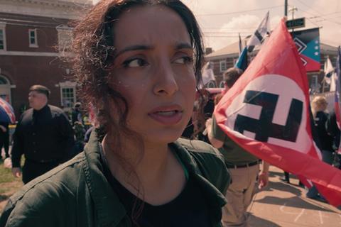 Deeyah Khan close up at white rights march