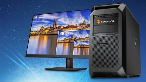 Full-screen 8K graphics from a single system using KarismaCG 8K