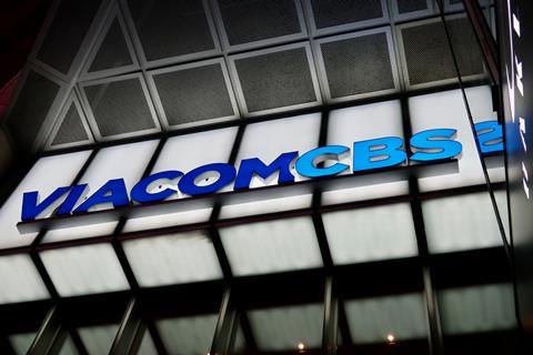 ViacomCBS rebranded logo at New York HQ (Jer123  shutterstock)