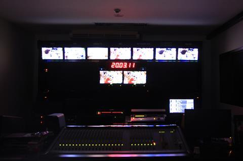 equipment in control room tv production