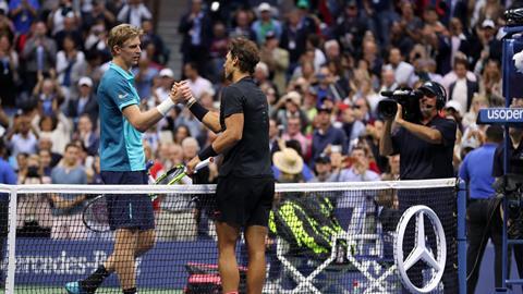 US Open: Nadal shakes hands with Kevin Anderson following his Men's Singles win in September