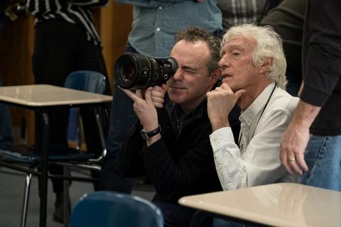 Roger Deakins with John Crawley on set of The Goldfinch credit Warner Bros