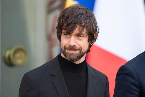 PARIS, FRANCE June 7th 2019  CEO of Twitter Jack Dorsey at Elysee Palace for an interview with the french President.