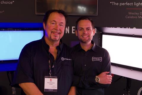 Rotolight founder Rod Gammons and CEO Rod Aaron Gammons with the new Titan X2