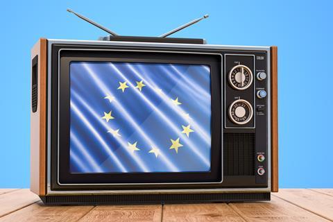 EU flag on tv