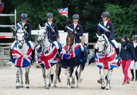 British eventing team celebrate gold: FEI Pony Championships 2018 