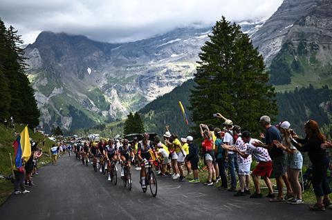 Riders competing on Stage 9 of the Tour de France 2022, with coverage by Warner Bros. Discovery Sports. Source: Getty Images
